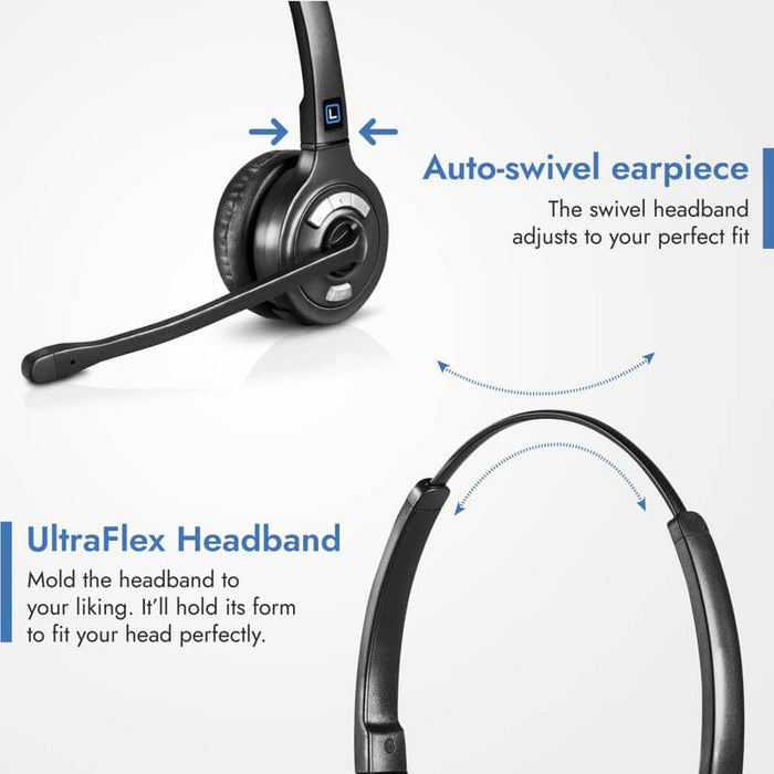 Leitner LH375 wireless headset and lifter super comfortable UltraFlex headband